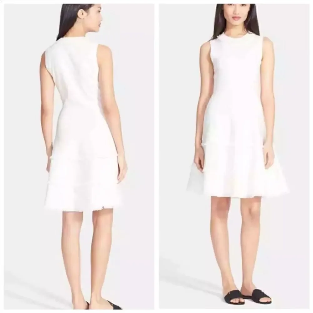 Kate Spade New York Bone White Fringe Trim Dress